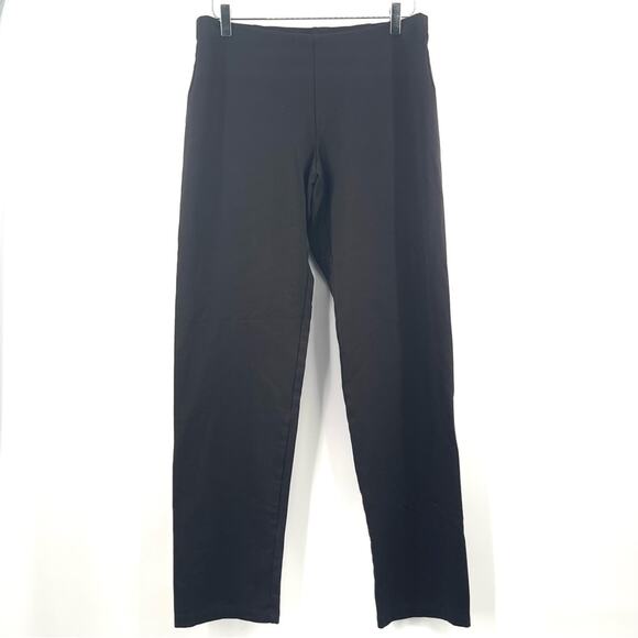EILEEN FISHER Pants Black Stretch Pullon Pants Spandex Washable Size Medium - Picture 2 of 11